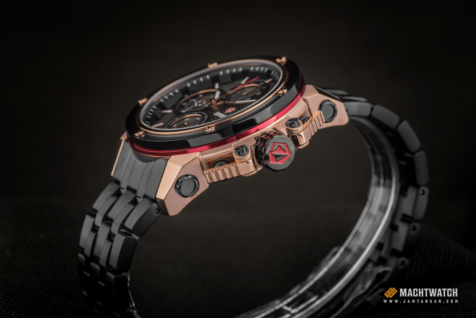 Expedition E 6748 MC BBRBA Man Chronograph Black Dial Black Stainless Steel Strap Machtwatch